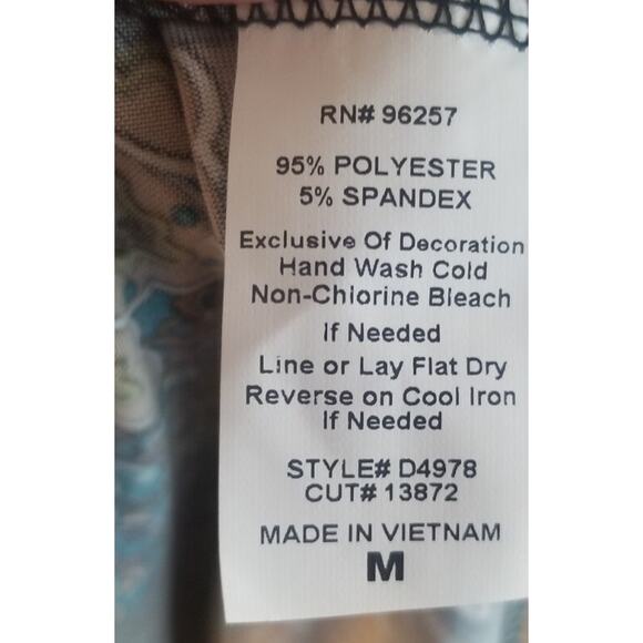 Women's Sleeveless Peacock Dress Size M Asymmetrical Bottom - Picture 5 of 7